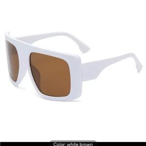 Chic White Frame Sunglasses with Brown Lenses
0359